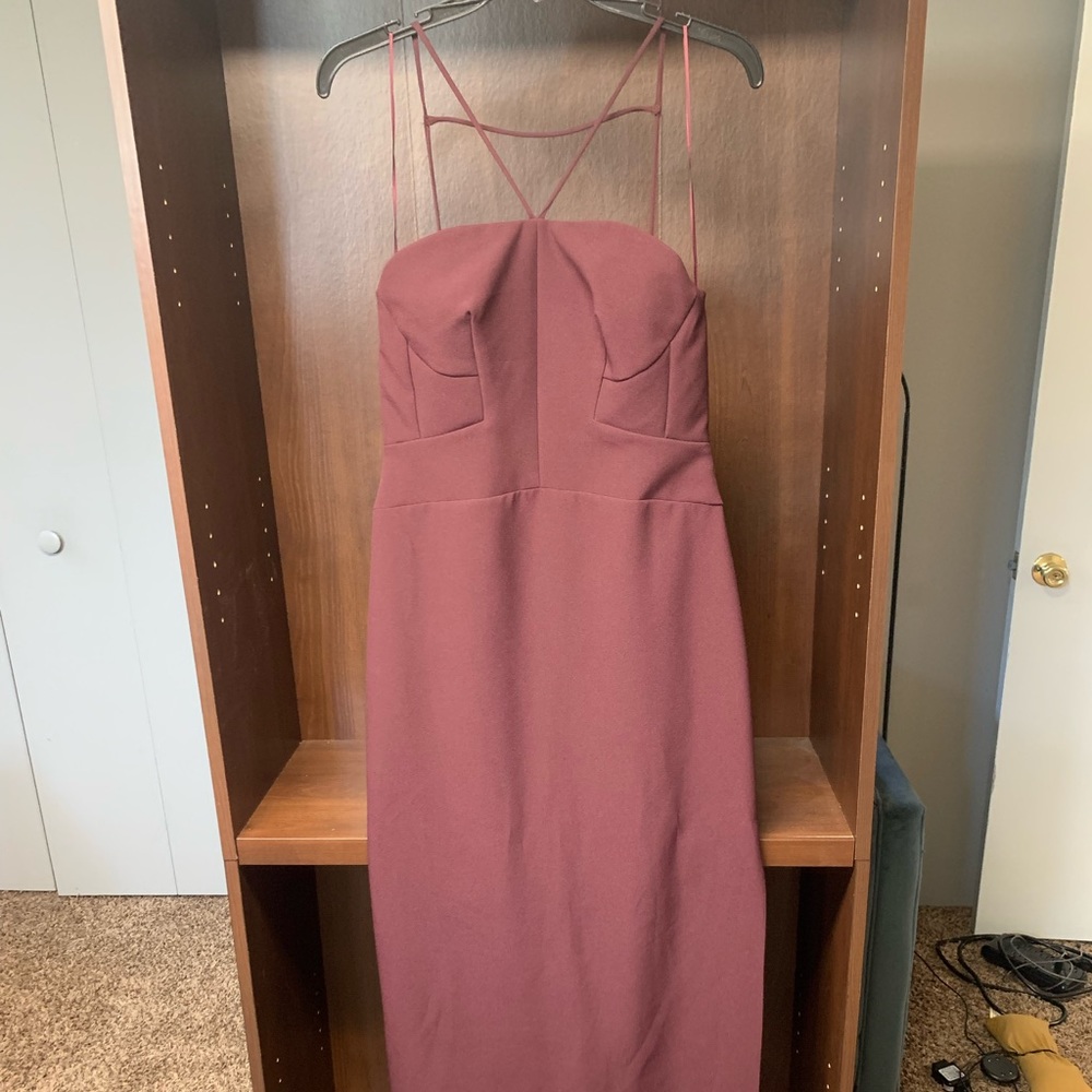 Maroon colored Top Shop dress